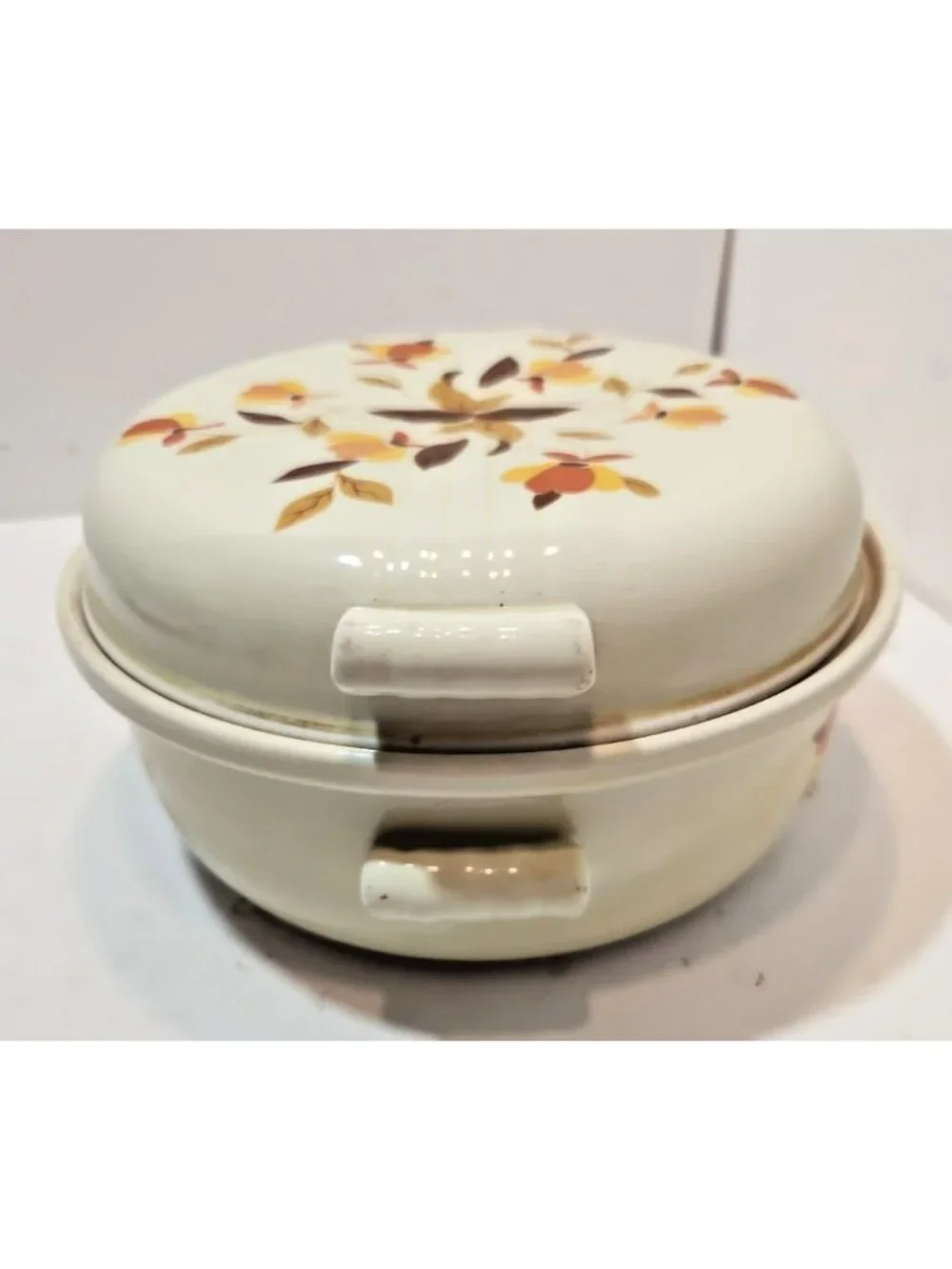 Vtg Hall Autumn Leaf Radiance Covered Casserole 2 QT 8.5